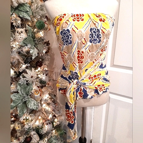 Ric Rac Tops - Ric Rac Floral Tube Top w/Wrap Sz Medium
